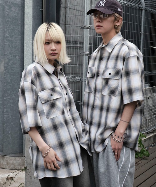 WEGO（ウィゴー）の「WEGO/オンブレチェック半袖シャツ（シャツ/ブラウス・メンズ・その他2/その他1/その他4/その他3/その他6/その他5/その他7・SMALL/LARGE/MEDIUM）」の12枚目の写真