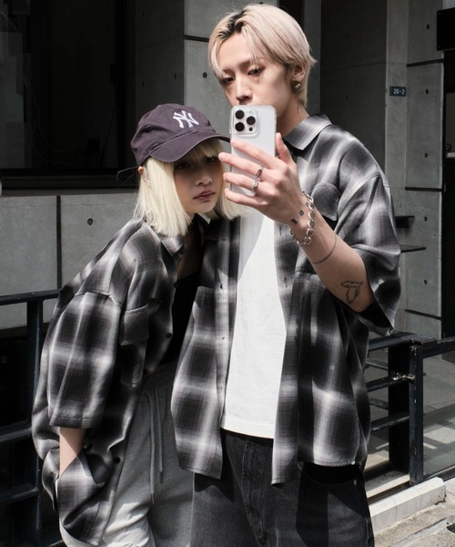 WEGO（ウィゴー）の「WEGO/オンブレチェック半袖シャツ（シャツ/ブラウス・メンズ・その他2/その他1/その他4/その他3/その他6/その他5/その他7・SMALL/LARGE/MEDIUM）」の15枚目の写真