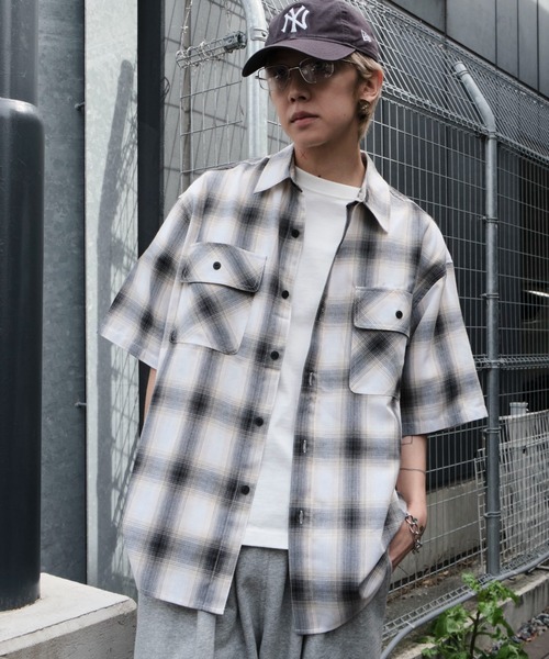 WEGO（ウィゴー）の「WEGO/オンブレチェック半袖シャツ（シャツ/ブラウス・メンズ・その他2/その他1/その他4/その他3/その他6/その他5/その他7・SMALL/LARGE/MEDIUM）」の20枚目の写真