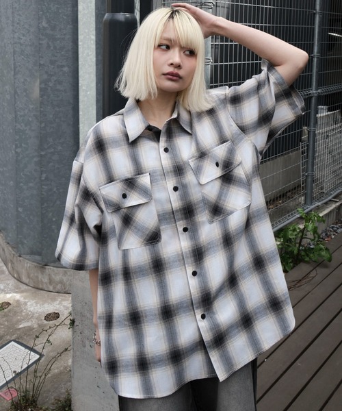 WEGO（ウィゴー）の「WEGO/オンブレチェック半袖シャツ（シャツ/ブラウス・メンズ・その他2/その他1/その他4/その他3/その他6/その他5/その他7・SMALL/LARGE/MEDIUM）」の19枚目の写真