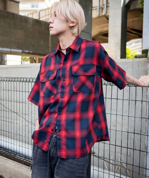 セール】WEGO/【25年春夏新作】オンブレチェック半袖シャツ