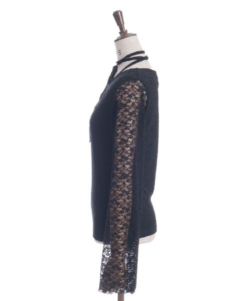 axes femme（アクシーズファム）の「ストラップレーストップス（Tシャツ/カットソー・レディース・ブラック/クリーム・FREE）」の5枚目の写真