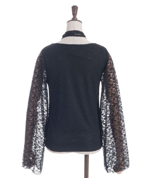 axes femme（アクシーズファム）の「ストラップレーストップス（Tシャツ/カットソー・レディース・ブラック/クリーム・FREE）」の6枚目の写真