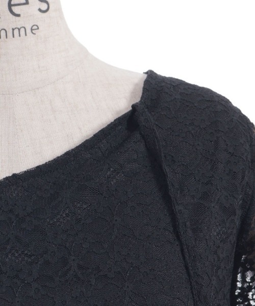 axes femme（アクシーズファム）の「ストラップレーストップス（Tシャツ/カットソー・レディース・ブラック/クリーム・FREE）」の9枚目の写真