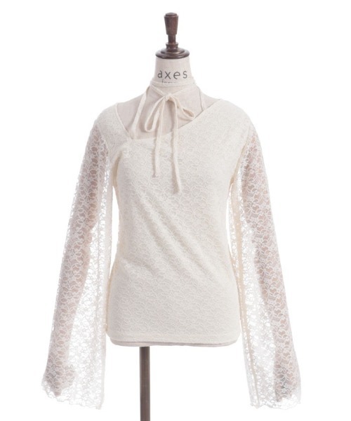 axes femme（アクシーズファム）の「ストラップレーストップス（Tシャツ/カットソー・レディース・ブラック/クリーム・FREE）」の13枚目の写真