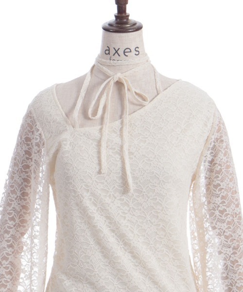 axes femme（アクシーズファム）の「ストラップレーストップス（Tシャツ/カットソー・レディース・ブラック/クリーム・FREE）」の16枚目の写真