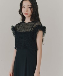 kaene（カエン）の「ドットブラウスセットドレス【kaene直営限定】結婚式 二次会 同窓会 成人式 パーティードレス（ドレス）」
