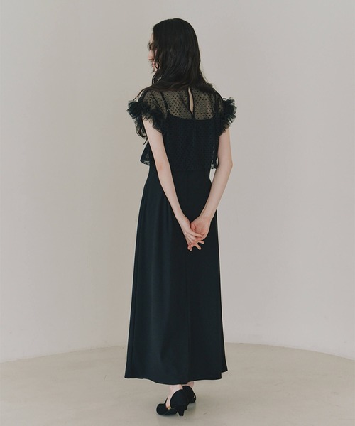 kaene(カエン)の「ドットブラウスセットドレス【kaene直営限定】結婚式 二次会 同窓会 成人式 パーティードレス(ドレス・レディース・ブラック/アイボリー・34/36/38)」の14枚目の写真