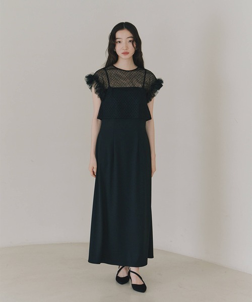 kaene(カエン)の「ドットブラウスセットドレス【kaene直営限定】結婚式 二次会 同窓会 成人式 パーティードレス(ドレス・レディース・ブラック/アイボリー・34/36/38)」の11枚目の写真