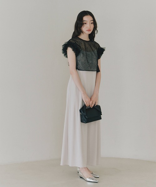 kaene(カエン)の「ドットブラウスセットドレス【kaene直営限定】結婚式 二次会 同窓会 成人式 パーティードレス(ドレス・レディース・ブラック/アイボリー・34/36/38)」の17枚目の写真