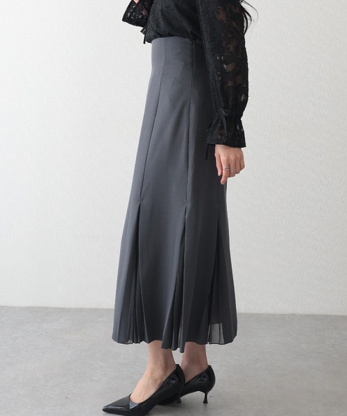 Lace Ladies（レースレディース）の「シアープリーツ ドッキング ハイウエスト タック スカート（スカート・レディース・ブラック/グレイッシュベージュ/チャコールグレー/グレー・S/FREE）」の12枚目の写真