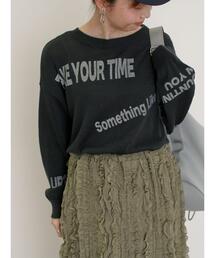 Samansa Mos2 | ランダムロゴプリント前後2WAYニット(カーディガン/ボレロ)