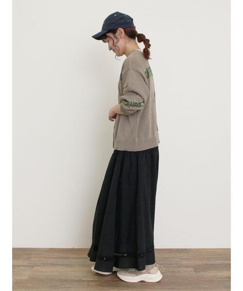 Samansa Mos2（サマンサ モスモス）の「ランダムロゴプリント前後2WAYニット（カーディガン/ボレロ・レディース・グリーン/チャコールグレー/オフホワイト/グレー・F）」の11枚目の写真