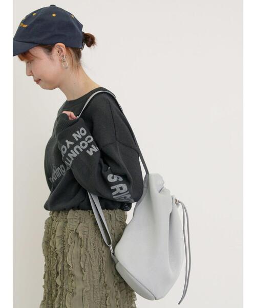 Samansa Mos2（サマンサ モスモス）の「ランダムロゴプリント前後2WAYニット（カーディガン/ボレロ・レディース・グリーン/チャコールグレー/オフホワイト/グレー・F）」の18枚目の写真