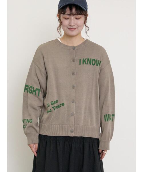 Samansa Mos2（サマンサ モスモス）の「ランダムロゴプリント前後2WAYニット（カーディガン/ボレロ・レディース・グリーン/チャコールグレー/オフホワイト/グレー・F）」の22枚目の写真