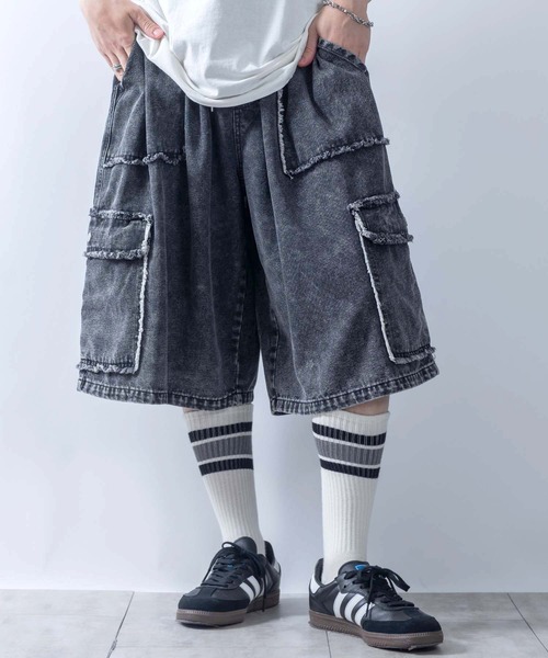 セール】wide buggy denim Jorts/ワイド バギー デニム ジョーツ