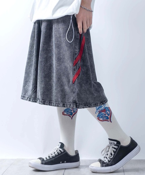 WIDE BUGGY VINTAGE LIKE DENIM PANTS ' MUD DYEING / WASHED