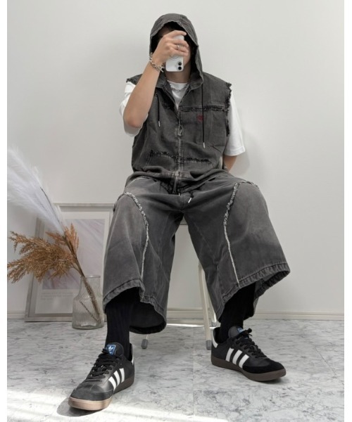 セール】wide buggy denim Jorts/ワイド バギー デニム ジョーツ