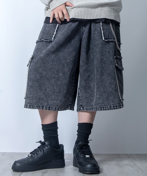 Starting Over(スターティングオーバー)の「wide buggy denim Jorts/ワイド バギー デニム ジョーツ(デニムパンツ・メンズ・ブラック系その他3/ブラック系その他2/ブラック系その他・M/L)」の4枚目の写真