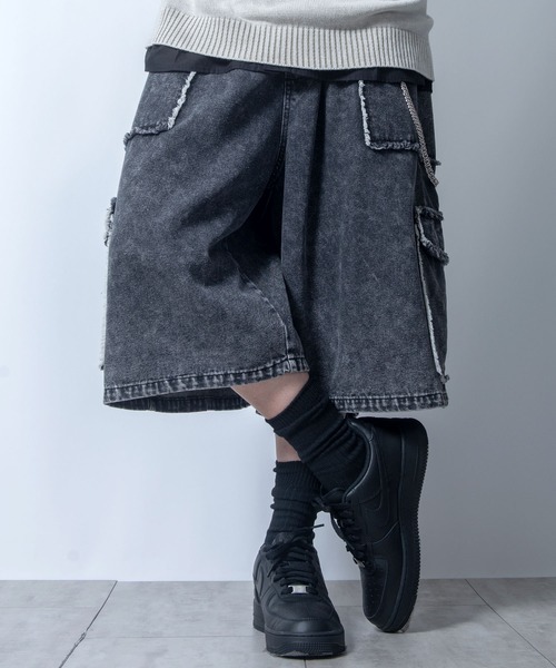 Starting Over(スターティングオーバー)の「wide buggy denim Jorts/ワイド バギー デニム ジョーツ(デニムパンツ・メンズ・ブラック系その他3/ブラック系その他2/ブラック系その他・M/L)」の5枚目の写真