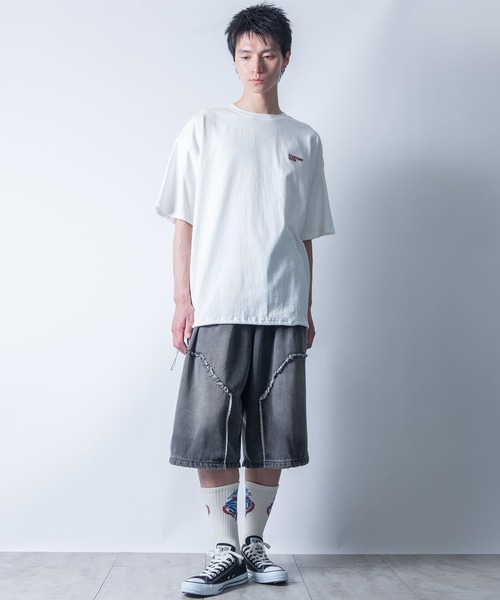 グランジ】ASTT 25ss ウォッシュド6部丈ルーズデニムショーツ