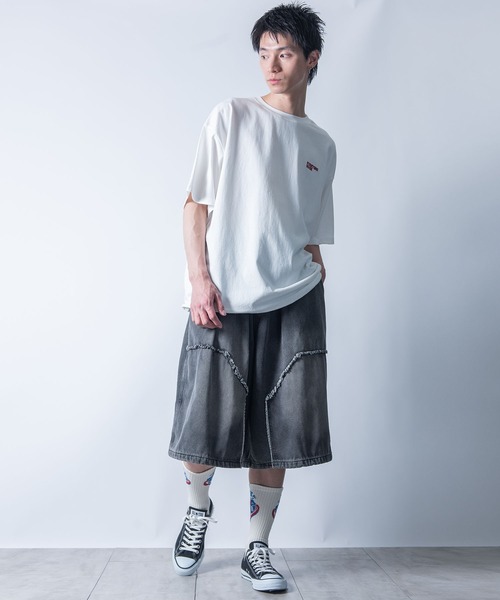 セール】wide buggy denim Jorts/ワイド バギー デニム ジョーツ