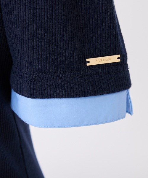 one after another NICE CLAUP（ワンアフターアナザーナイスクラップ）の「シャツドッキングレイヤードトップス（Tシャツ/カットソー・レディース・ブラック/ベージュ/ネイビー/オフホワイト/杢グレー・FREE）」の11枚目の写真