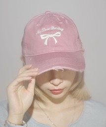 MSGirl（エムエスジーガール）の「Buyer’s Select/リボン刺繍ダメージCAP（キャップ）」