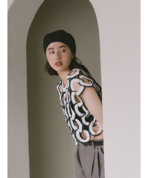 セール】Circle motif crochet vest（ニット/セーター）｜FIKA