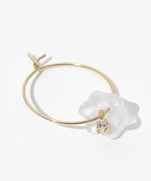 flower（フラワー）の「タイニーフラワーフープピアス（ピアス（片耳用）・レディース・ゴールド/シルバー・FREE）」の3枚目の写真