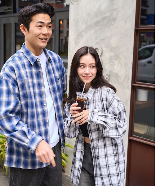 ブラウス シャツ 「 athleta 」オーバーサイズチェックシャツ レディース メンズ athleta ］オーバーサイズチェックシャツ（シャツ/ブラウス