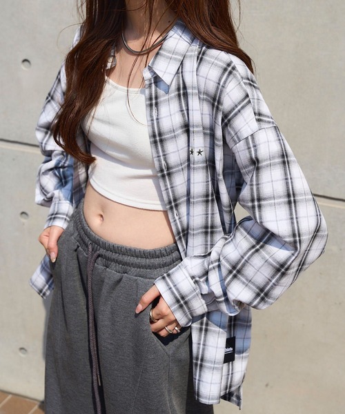 athleta ］オーバーサイズチェックシャツ（シャツ/ブラウス