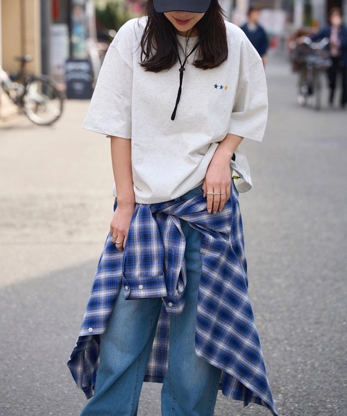 ブラウス シャツ 「 athleta 」オーバーサイズチェックシャツ レディース メンズ athleta ］オーバーサイズチェックシャツ（シャツ/ブラウス