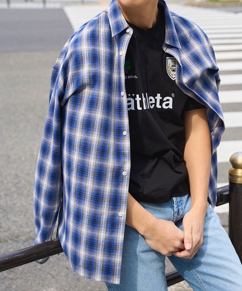 athleta ］オーバーサイズチェックシャツ（シャツ/ブラウス