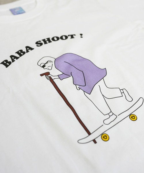 BASIS(ベイシス)の「BABA SHOOTロゴ ユニセックス プリントTシャツ(Tシャツ/カットソー・レディース・ホワイト・MEDIUM/LARGE)」の5枚目の写真