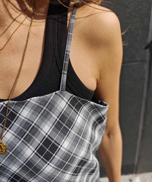 esutoreja（エストレジャ）の「チェックキャミソールワンピース（ワンピース・レディース・ブラック/ブラウン/レッド・FREE）」の19枚目の写真