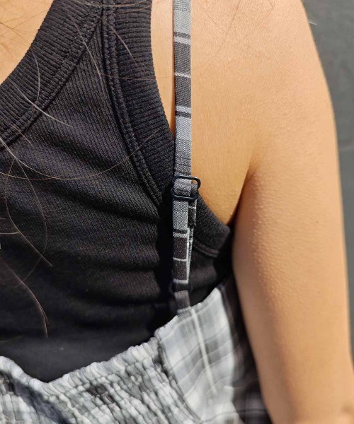 esutoreja（エストレジャ）の「チェックキャミソールワンピース（ワンピース・レディース・ブラック/ブラウン/レッド・FREE）」の15枚目の写真