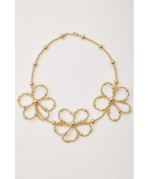 RODEO CROWNS WIDE BOWL（ロデオクラウンズワイドボウル）の「フラワービーズネックレス（ネックレス・レディース・レッド/ゴールド/シルバー・FREE）」の4枚目の写真