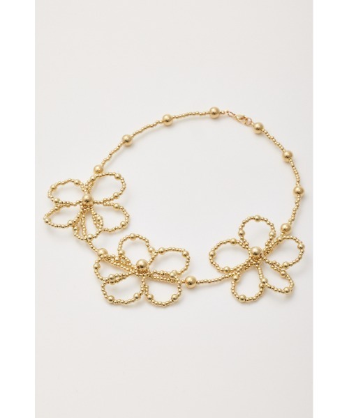 RODEO CROWNS WIDE BOWL（ロデオクラウンズワイドボウル）の「フラワービーズネックレス（ネックレス・レディース・レッド/ゴールド/シルバー・FREE）」の5枚目の写真