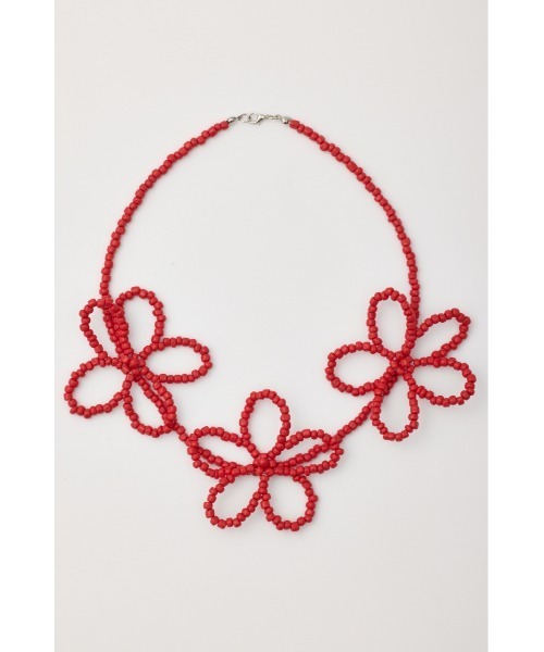 RODEO CROWNS WIDE BOWL（ロデオクラウンズワイドボウル）の「フラワービーズネックレス（ネックレス・レディース・レッド/ゴールド/シルバー・FREE）」の8枚目の写真