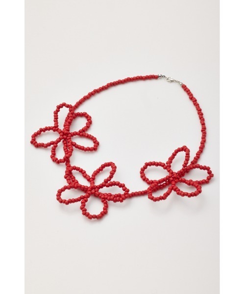 RODEO CROWNS WIDE BOWL（ロデオクラウンズワイドボウル）の「フラワービーズネックレス（ネックレス・レディース・レッド/ゴールド/シルバー・FREE）」の9枚目の写真