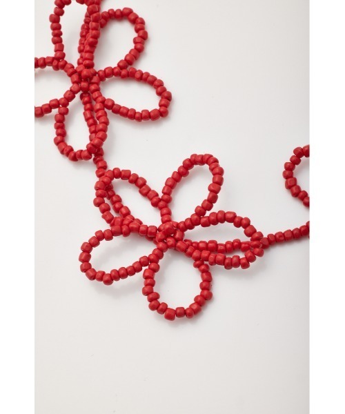 RODEO CROWNS WIDE BOWL（ロデオクラウンズワイドボウル）の「フラワービーズネックレス（ネックレス・レディース・レッド/ゴールド/シルバー・FREE）」の10枚目の写真