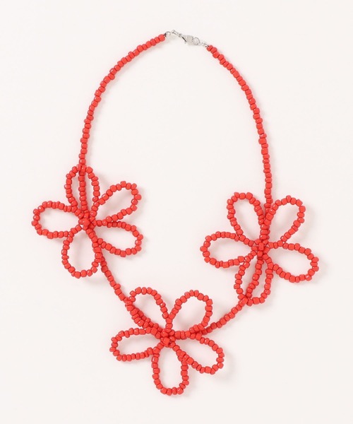 RODEO CROWNS WIDE BOWL（ロデオクラウンズワイドボウル）の「フラワービーズネックレス（ネックレス・レディース・レッド/ゴールド/シルバー・FREE）」の20枚目の写真