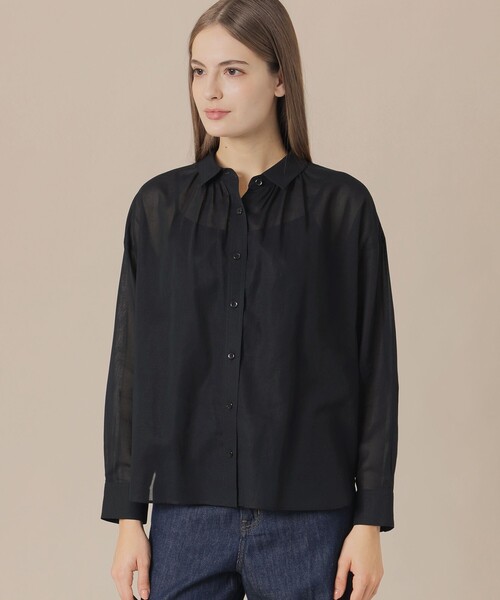 MACKINTOSH LONDON(マッキントッシュ ロンドン)の「【WEB・一部店舗限定】コットンボイルブラウス(シャツ/ブラウス・レディース・ネイビー/イエロー/ベージュ・38)」の3枚目の写真