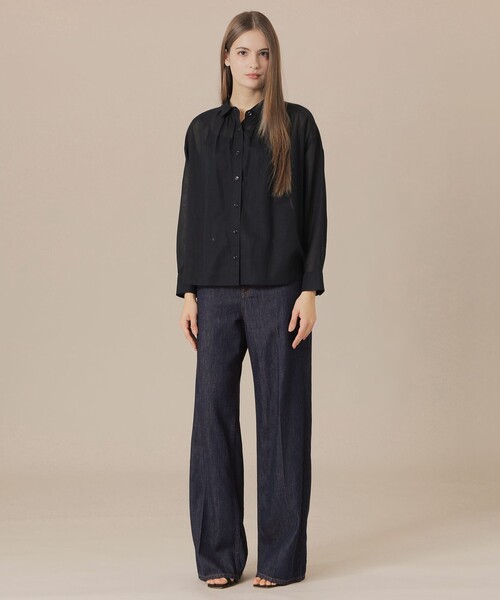MACKINTOSH LONDON(マッキントッシュ ロンドン)の「【WEB・一部店舗限定】コットンボイルブラウス(シャツ/ブラウス・レディース・ネイビー/イエロー/ベージュ・38)」の4枚目の写真