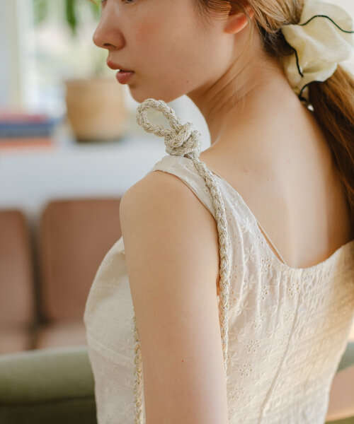 Kastane（カスタネ）の「*ラメクロシェミニBAG（ショルダーバッグ・レディース・ブラック/ホワイト・FREE）」の4枚目の写真