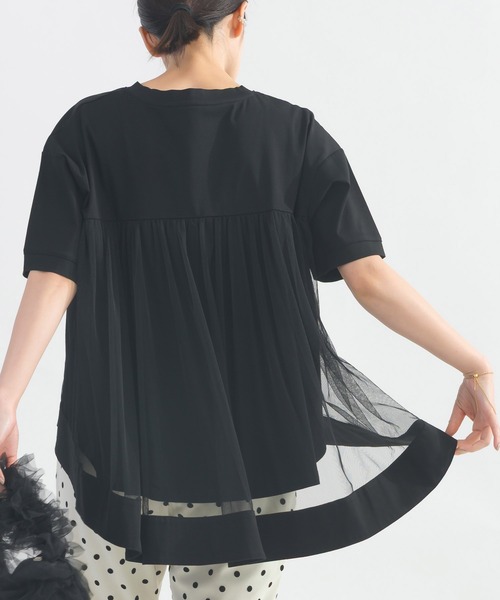 パール付きバックチュールプルオーバー（Tシャツ/カットソー