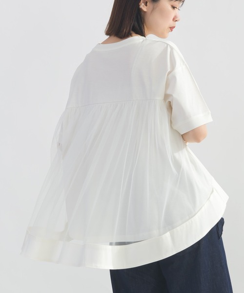 【SALE】PICCIN PERLA ピッチンぺルラ 即日発送  パール付きバックチュール プルオーバー 906340 半袖 Tシャツ レディース パール付き Tシャツ PICCIN PERLA 【SALE】PICCIN ピッチンぺルラ 即日発送 パール