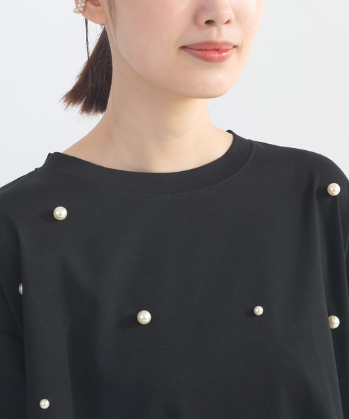 パール付きバックチュールプルオーバー（Tシャツ/カットソー
