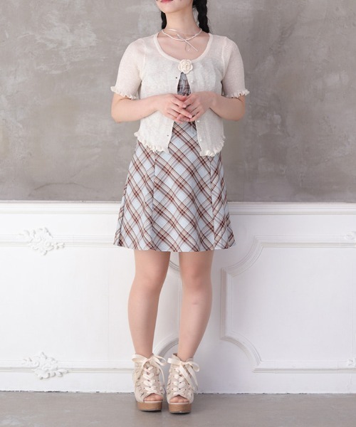 axes femmeチェック柄 半袖チュニック　フリルトップス LD81X02S_040_L.jpg